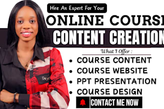 create online course creation lesson plan and course content