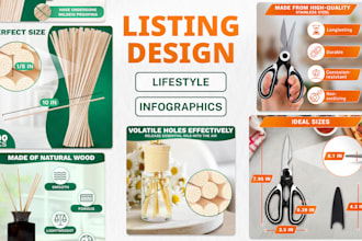 do amazon listing design, product infographic and lifestyle