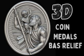 sculpt 3d coin model bas relief 3d medallion 3d bas relief design for 3dprinting