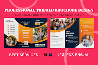 do professional trifold and bifold brochure design