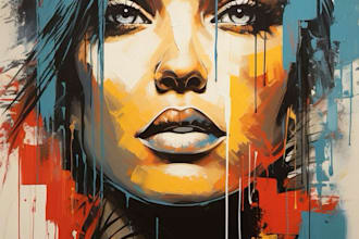 abstract art, portrait, oil paint, digital art for you