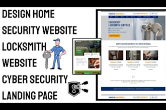 design home security website locksmith website cyber security landing page