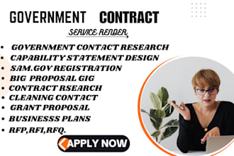 research government contracts, rfp, rfq, rfi, bid proposal, tender, win contract