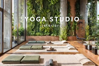 design yoga studio, spa and fitness center interior