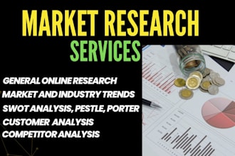 assist with online research, market research and business research