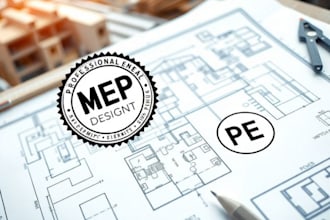 do mep architecture stamp, city permit, floor plan, blue print, pe stamp