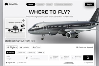 build airline website, limousime website, flight booking website, travel website