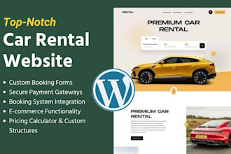 build car rental website, auto detailing, taxi booking website in wordpress
