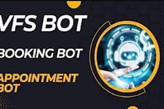 be your automated vfs apointment developer, booking bot, visa booking bot,bls