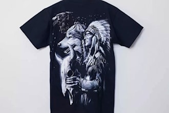 create linocut t shirt design for brands
