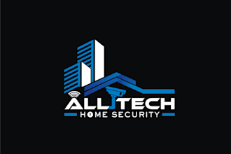 make strange modern house security logo design