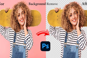 do photo background removal and original shadow and product retouching services