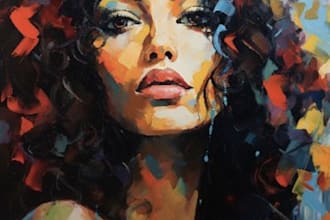 abstract art, portrait, oil paint, digital art for you