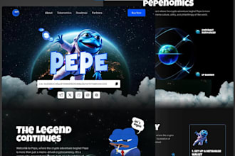 design meme coin landing page, meme coin website, crypto website, memecoin