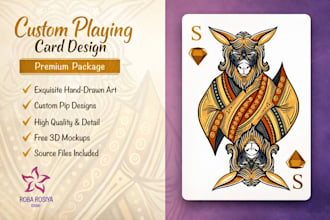 create luxury hand drawn custom playing cards