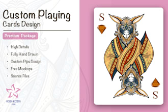 design unique hand drawn custom playing cards for you