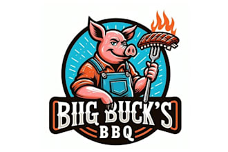 design high quality pork pig mascot logo with fastest delivery
