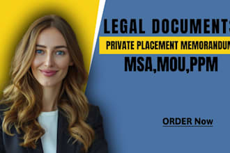 write investor private placement offering memorandum and msa