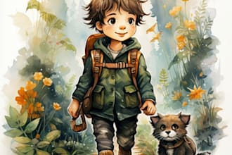 watercolor children storybook illustrations