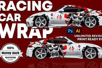 create racing car wrap, itasha wrap design , car wrap design