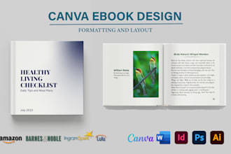 create canva ebook, lead magnet, pdf formatting and design for amazon kindle
