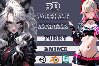 create custom vrchat avatar, vrc avatar 3d model furry vtuber nsfw for pc quest