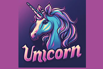 design high quality unicorn mascot logo with express delivery