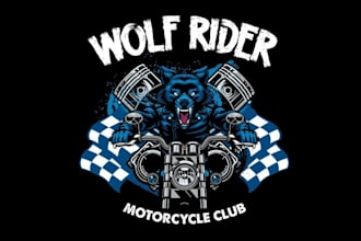 design high quality motor club mascot logo with fastest delivery