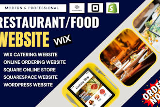 create restaurant booking and food delivery website using squarespace wix studio