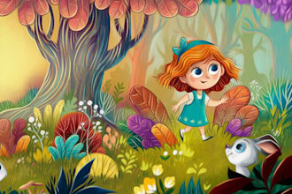illustrate children story book illustration, children story, picture book