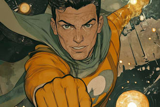 draw you a traditional american comic book design