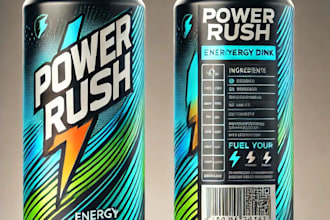 design energy drink, beer can label, juice label, juice lable