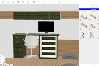design and build custom woodworking furniture for your space with 3d model