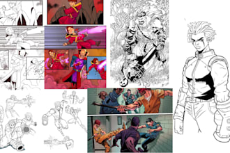 illustrate graphic novel comic page, nsfw comic artist, draw cartoon digital art