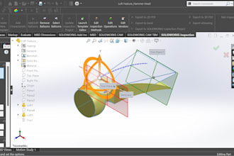 design 3d solid and surface parts in solid works