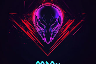 create unique fantasy cyberpunk horror logo for