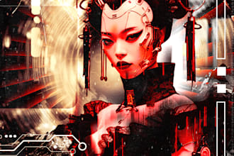do album artwork cyberpunk brutalism glitch art