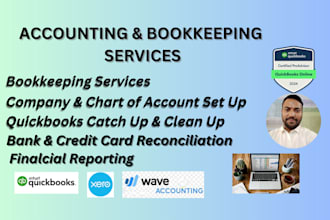 quickbooks online bookkeeping, bank reconciliation, xero, wave, UK accountant