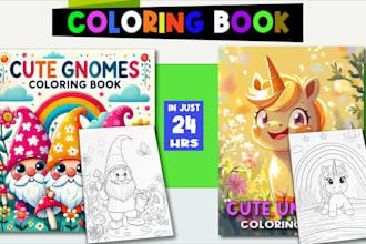 create coloring book for children and adults for kdp and etsy