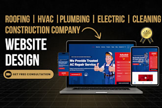 design and update roofing contractor hvac remodeling plumbing wordpress website