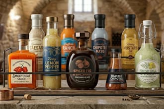 do sauce,seasoning,spice,dips, salsa,rub,pepper,jar,coffee,BBQ,tea label, logo
