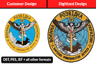 convert to embroidery pes and dst file in 2 hour