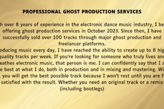 be your pro edm ghost producer