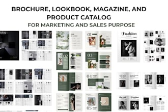 design brochure marketing material, lookbook magazine, product catalogue catalog