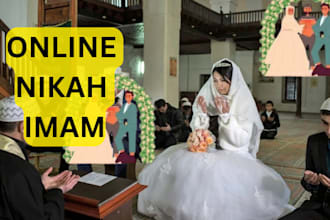 be your online wedding officiant of islamic nikah, certified nikah imam