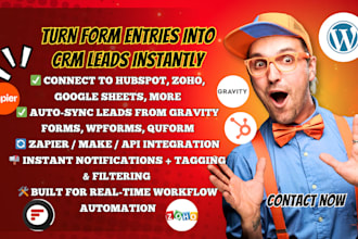connect your gravity form quform wpforms with hubspot, zoho CRM using zapier