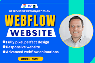 develop and design responsive webflow website, webflow expert, figma to webflow