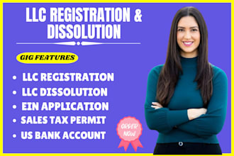 llc registration, llc dissolution, boi report, sales tax permit, obtain ein