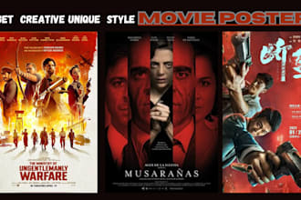 design cinematic movie poster retro poster film poster design in 24hrs