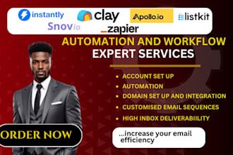 set up automation workflows and management in apollo clay instantly ai